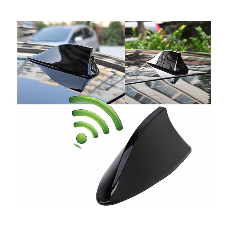 Antenne Requin Antenne D'aileron de Requin Universelle Antenne de Voiture avec AM FM Radio Signal Base étanche (Noir)