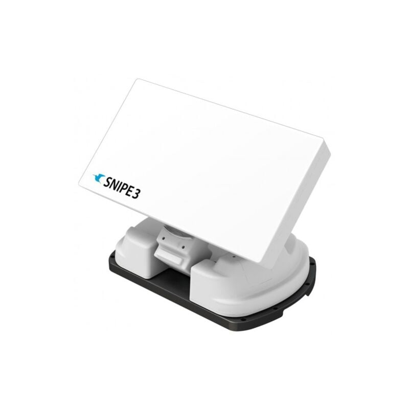 ME - Antenne satellite Selfsat snipe V3 - White Line - Single - 33,7 dBi, Entière nt automatique avec module gps, Jusqu'à 12 satellites