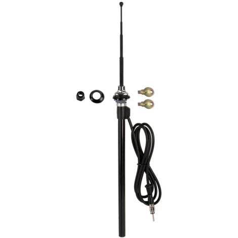 Antenne telescopique AM FM universelle passive noire D29mm