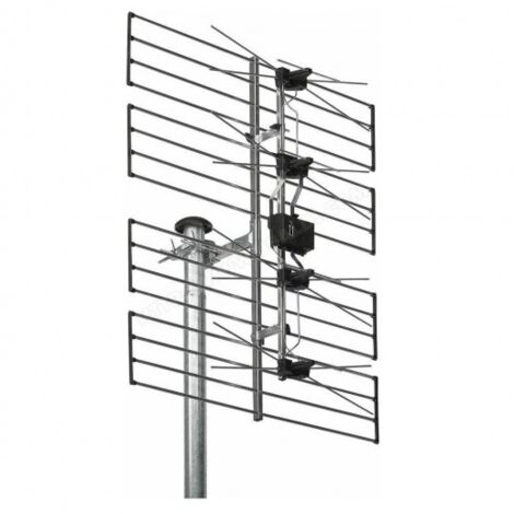 Antenne terrestre râteau aluminium TNT UHF DVB-T 700 MHz – Surfaces canaux argent – Réception optimale pour zones rurales – Wisi