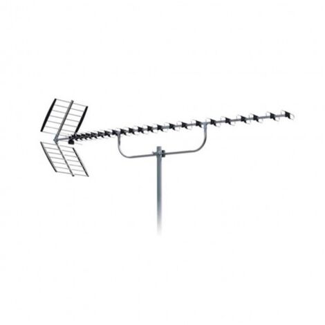 Antenne TNT extérieure 36,5 dBi – Préampli actif 4G LTE 5G NR – Longueur 237 cm – 92 éléments pour réception optimale