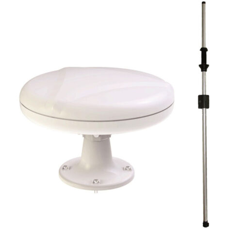 Antenne TNT omnidirectionnelle 35dB – Mat traversant 160 cm pour camping-car et bateau – Amplificateur SMD pour réception optimale – Antarion