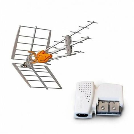 Antenne TNT - TELEVES - DAT BOSS UHF - Amplificateur Compact 2 Sorties - Gain 17dB à 32dB - Protection LTE