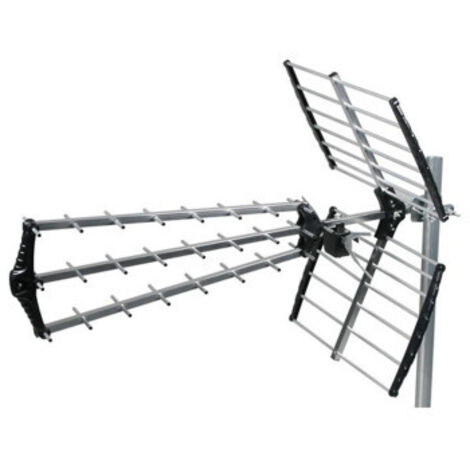 Antenne TNT Trinappe prémontée 18dB UHF – Réception 5G – Montage rapide – Compatible avec chaînes TNT – Longueur 954 mm – Hdsat - GAIN 18 DB UHF