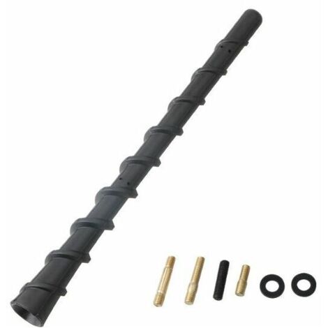 Antenne Toit Voiture Antenne Radio Universelle Remplacement Mât Fouet d'Antenne de Réception 18 CM avec M4, M5, M6 Adaptateur pour Camion FM AM Stéréo,
