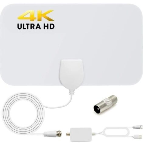 Antenne TV Intérieur TNT HD Puissante - ABURNUDREY - DTA100 - 25dBi - 120 km de Portée