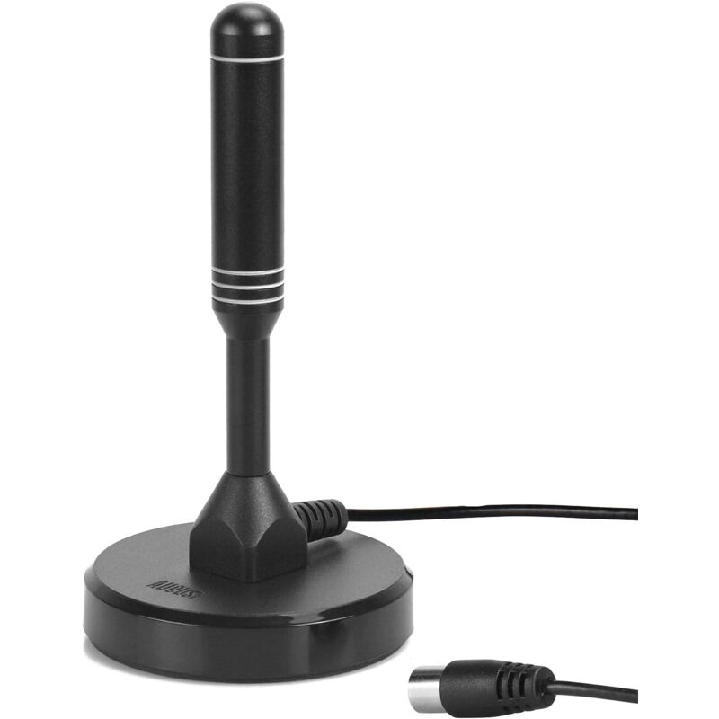 Antenne tv Interieur tnt hd Puissante – August DTA240 – Digital et Numérique uhd France, Magnétique Aimantée, Petite, Portable, uhf vhf pour Salon,