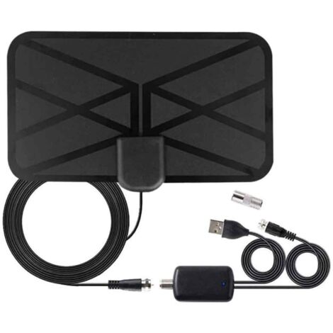Antenne TNT Intérieure Amplifiée 620KM - Réception 4K/1080P - Câble Coaxial 10m - Pour TV HD Et UHF/VHF