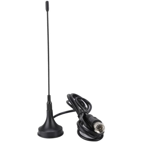 Antenne TV Intérieure sans Fil 1,5m avec Ventouse, Antenne DVB-T pour Réception Numérique