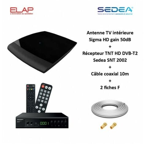 Quick media electronic Tuner TNT DVB-T2 Noir