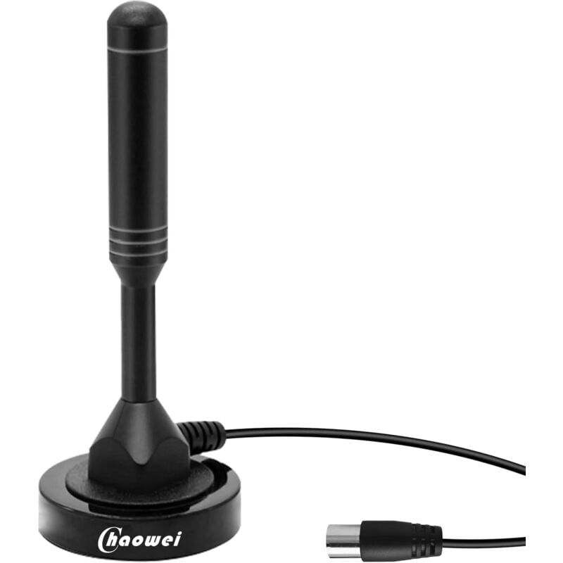 Antenne tv numérique à Gain élevé-Chaowei DVB50B Antennes hdtv Portables intérieures et extérieures avec Base magnétique,câble coaxial 2M pour