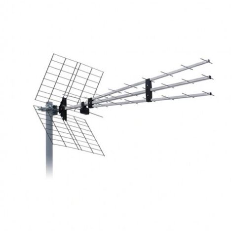 Antenne TV TNT extérieure 31,5 dBi – Préampli actif 4G LTE 5G NR – Connecteur F – 43 éléments – Filtre intégré