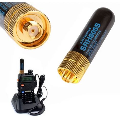 Antenne UHF+VHF à gain élevé pour bande touristique SRH805S SMA femelle pour câble TK3knit 2107 pour radios-walkies Baofeng UV-5R 888S UV-82 à coque perforée-AquaForge