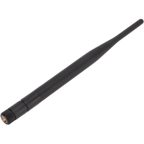 Antenne WiFi omnidirectionnelle pliable avec connecteur SMA doré, modèle JB-2.4G-017 noir, pour une réception améliorée