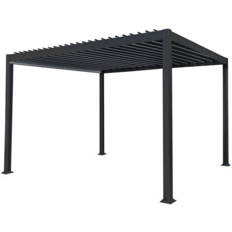 Anthracite Aluminium Pergola - 3m x 4m