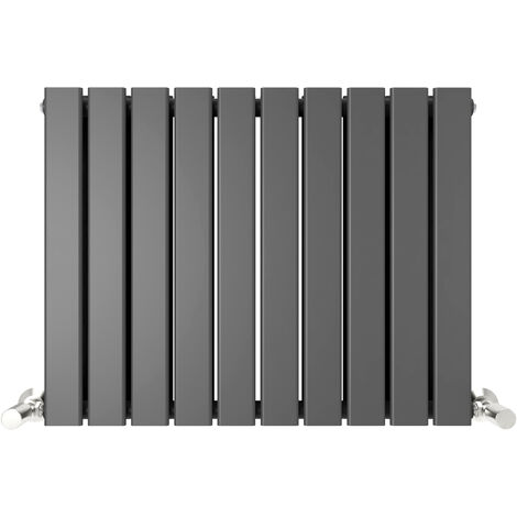 Anthracite Flat Tube 600x760mm Horizontal Double Panel Heated Towel Radiator