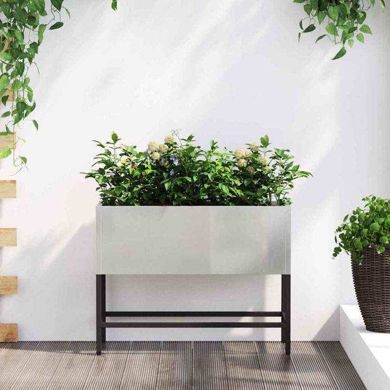 Vidaxl - Raised Garden Planter Silver 60 X 26 X 45 Cm Stainless Steel