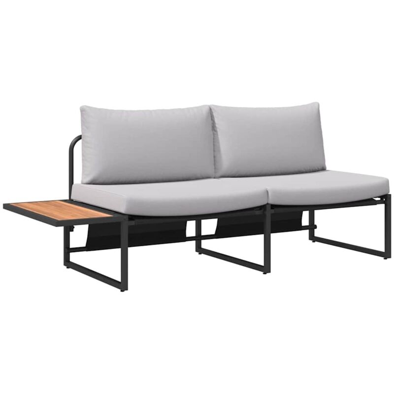Garden Sofa With Cushion Brown 200.5 X 70 X 85.5cm Metal Vidaxl