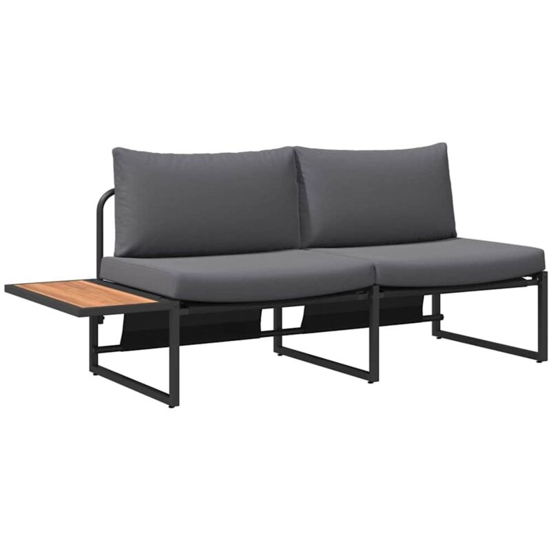 Garden Sofa With Cushion Brown 200.5 X 70 X 85.5cm Metal Vidaxl