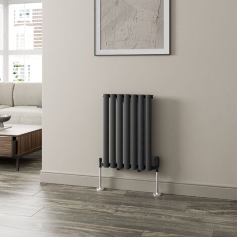 Anthracite Oval Column Designer Radiator Vertical Horizontal 600 x 420mm Single Panel