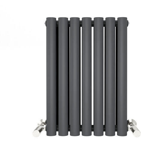 Anthracite Oval Tube 600x413mm Horizontal Double Panel Heated Towel Radiator