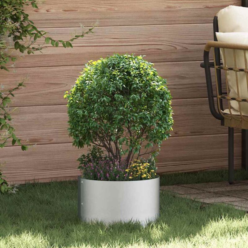 Garden Planter Silver 30 X 30 X 20 Cm Galvanised Steel Vidaxl