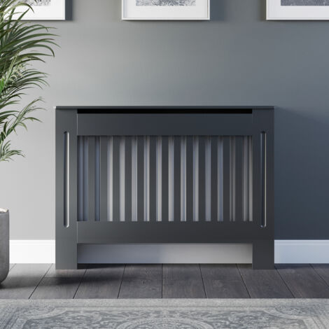 GALIFLO Anthracite Radiator Cover Wall Cabinet MDF Wood Vertical Style 1120x815mm Medium