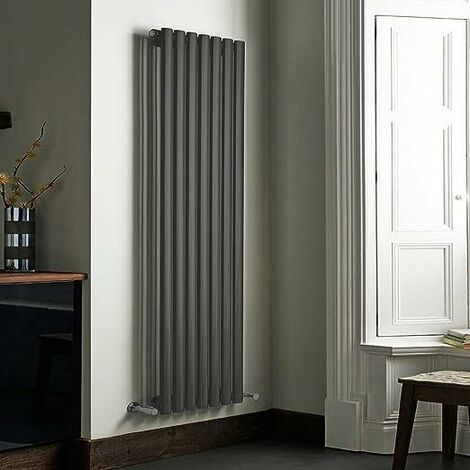 Anthracite Single Oval Tube Radiator 1600mm x 480mm Central Heating