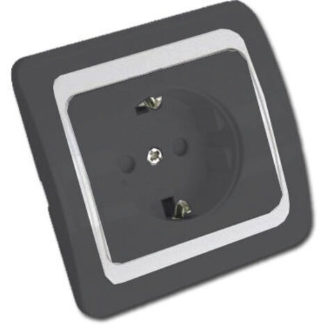 Anthrazit Blister Schuko Steckdose