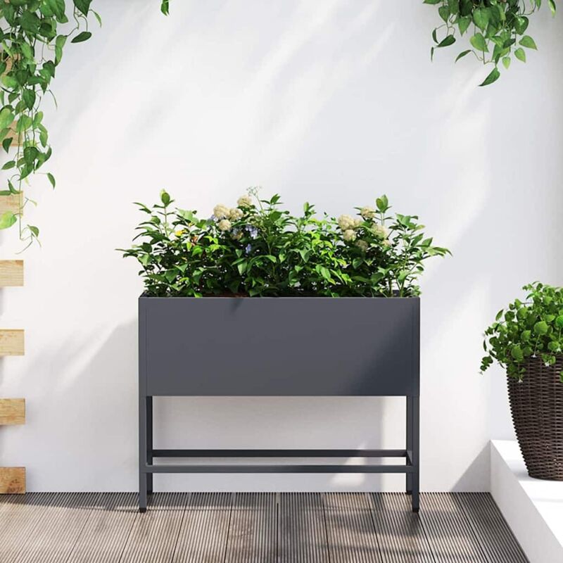 Hochbeet Gartenpflanzer Anthrazit 60 X 26 X 45 Cm Stahl Vidaxl