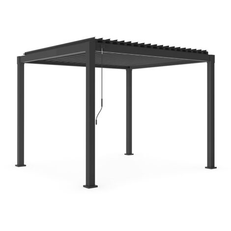 Anthrazitfarbene Pergola Garda 300x300xH240