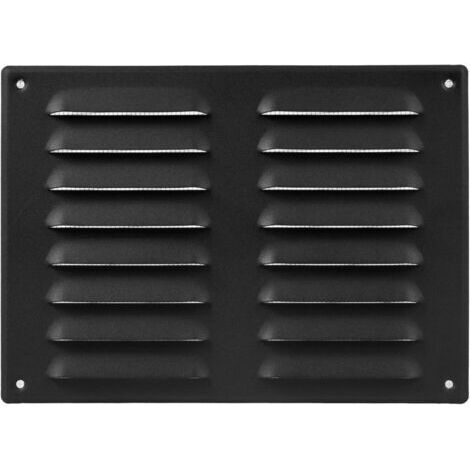 Anthrazitfarbenes Lüftungsgitter 150 x 300 mm (Außenmaße) - Stahl-Luftrückführungsgitter - Für Decke und Seitenwand - Mit Schutzgitter