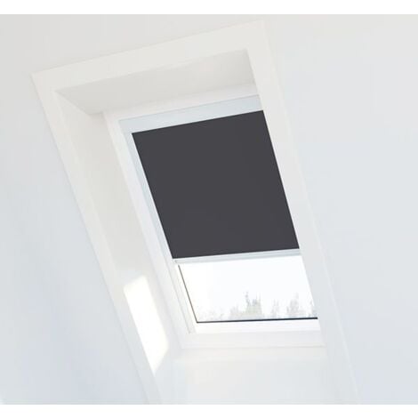 AVOSDIM Anthrazitgraues Verdunkelungsrollo für VELUX ® Dachfenster - CK02 - Weißer Rahmen