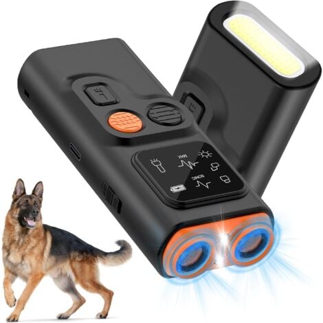 LAFOMUKEA Anti Aboiement Chien Ultrasons Double - Contrôle des Aboiements et Rechargeable - Appareil de dressage ultrasons, Dispositif Dissuasion pour Petit et Grand Chien Intérieur Extérieur, Portée de 6M