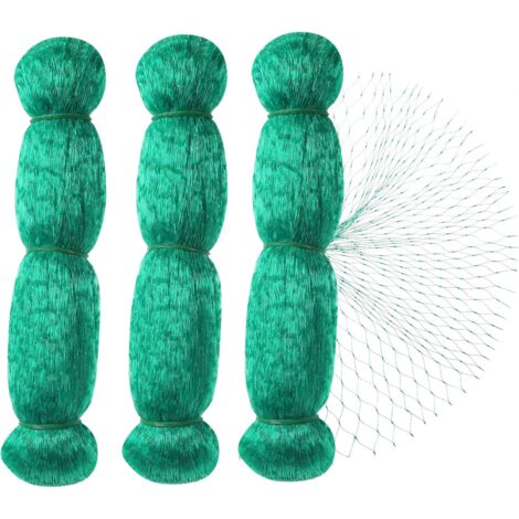 Anti Bird Netting,3pcs 2X10m Green Garden Bird Netting for Plant Protection Netting,Protect Plants, Fruits, Flowers and Vegetables,15mm Mesh