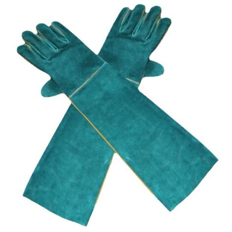 Anti-Bite Animal Handling Gloves, Safety Leather Work Gloves for Bathing, Grooming, Handling Dog, Cat, Bird, Snake, Lizard, Reptile - Protective Gloves