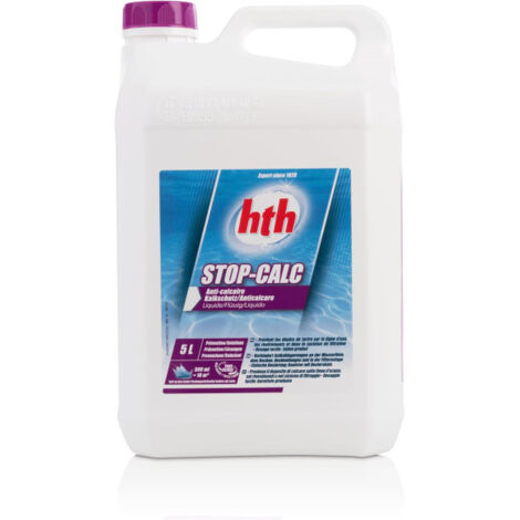 HTH – Anti-calcaire liquide 5L – Prévention tartre et dépôts métalliques – Non moussant, sans phosphates – Compatible avec filtration