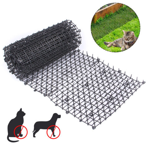 Anti-Cat Mat with Thorn Grid Garden Anti Dogs, Cats Pets Plastic Anti-thorns Mat for Pets Black 20028 cm