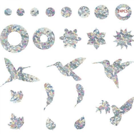 Anti-Collision Fenêtre Sticker 24 pièces Translucide Matte
