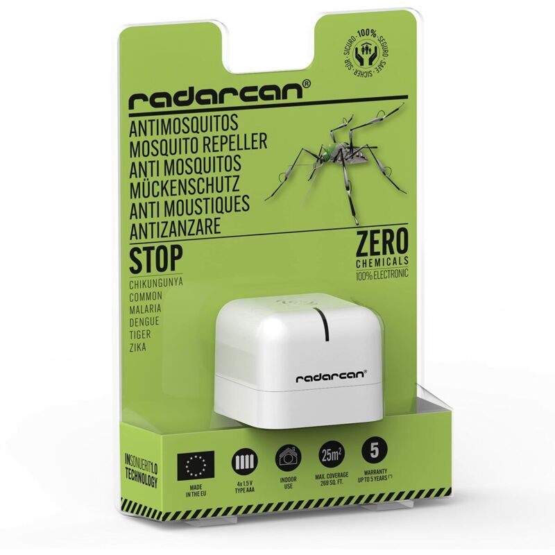 Radarcan - Anti-Moustique à Ultrasons. Usage Domestique R107 Champ D'application 25m² 4xaaa.