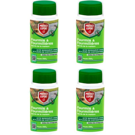 Anti Fourmis & Fourmilières - Abords de la maison - Action Choc & Longue Durée - 4x250g