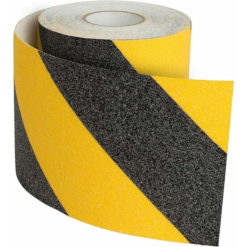 Sunxury - Anti-Glissement. Ruban Adhésive Antidérapant. Bande Adhésive pour la Sécurité. Utiliser Intérieur et Extérieur (Noir et Jaune. 10cm × 10m)