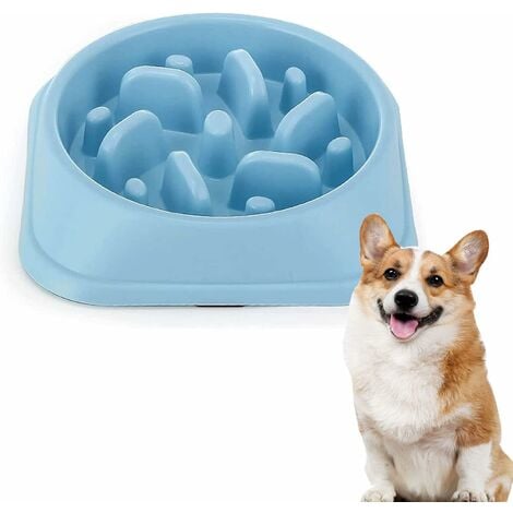 Anti Glutton Dog Bowl Slow Feeding Bowl With Non-slip Base Promotes Healthy  Eating And Slow Digestion (large Blue, Maze)