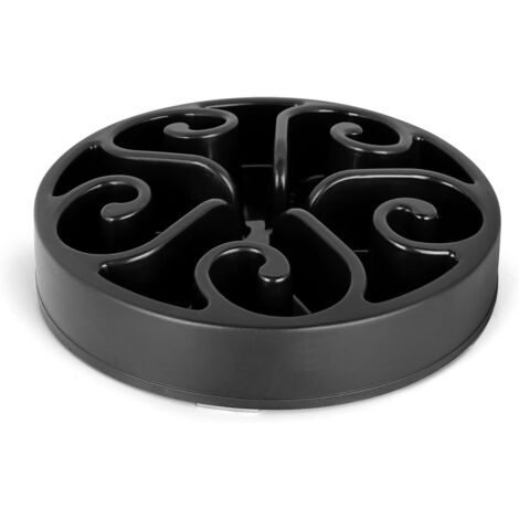 Anti-Glutton Cat or Dog Bowl, Interactive Tray to Avoid Anxiety, for Small, Medium and Large Pets (Black)