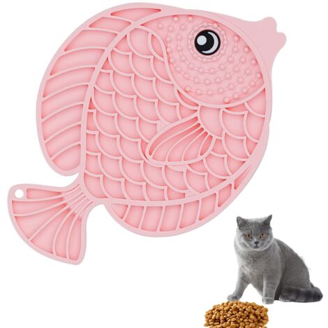Anti-Glutton Dog Bowl, Dog Lick Mat with Powerful Suction Cups, Silicone Dog Choking Prevention Bowl (Pink)