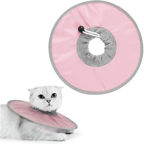Anti-Leck- und Anti-Kratz-Katzenhalsband, verstellbar und rosa, Größe M, für die Genesung von Katzen und kleinen Hunden