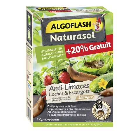 main image of "Anti-limaces, loches et escargots Algoflash Naturasol 1Kg+200g offert"