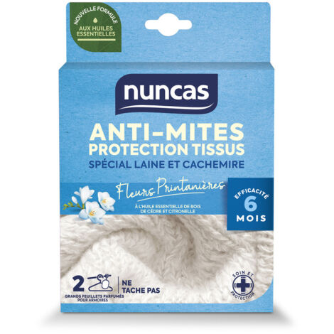 Anti-mites Armoires Protection Tissus 2 Grands Feuillets - Nuncas