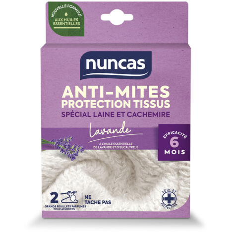 Anti-mites Armoires Protection Tissus 2 Grands Feuillets - Nuncas