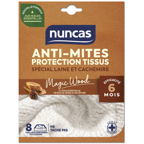 Anti-mites Tiroirs Protection Tissus 8 Feuillets - Nuncas